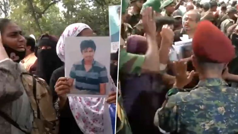 Bangladesh Unrest: Army Clashes With Hindu Protesters Outside Jamuna State Guest House Over Disappearances of Family Members During Violence in Dhaka (Watch Videos)