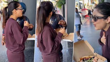 This Is How Shehnaaz Gill Reacted When Man in Captain America Costume Tried to Steal Her Pizza During US Vacation (Watch Video)