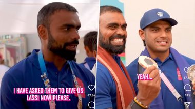 PR Sreejesh And Neeraj Chopra Bromance Over Desi Food as India House At Paris Olympics 2024 Becomes a Cultural Beacon Uniting Hearts (Watch Video)