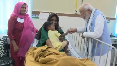 Wayanad Landslides: PM Narendra Modi Meets Landslide-Survivors at Relief Camp in Kerala (Watch Video)