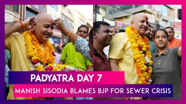 Manish Sisodia Visits Mayur Vihar on 7th Day of His Padyatra, Alleges Sewer Crisis in Delhi Deliberate Doing of BJP