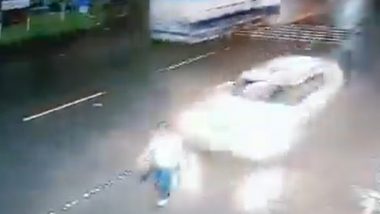 Kolhapur Hit-and-Run: Man Severely Injured After Being Hit by Speeding Car in Maharashtra, Disturbing Video Surfaces