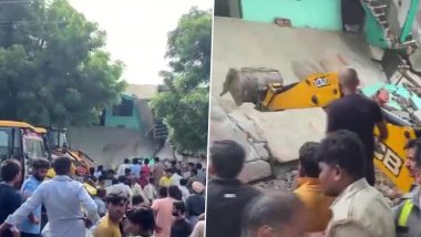 Mainpuri: 3 Women Killed As Roof of 2-Storey House Collapses in Ibrahimpur Village Due to Heavy Rain (Watch Videos)