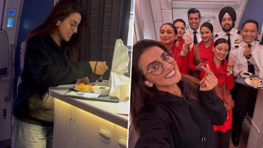 Bhojpuri Actress Akshara Singh Enjoys Pre-Birthday Celebrations ‘In the Clouds’; Thanks Air India Staff for the ‘Beautiful Surprise’ (View Pics)