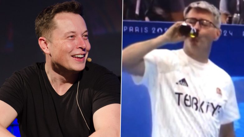 Elon Musk Shares Funny AI-Generated Video on X of Turkish Shooter Yusuf Dikec Firing Gun Which Transforms Into Soda Bottle (Watch Video)