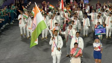 Indian Contingent Led Out by Sumit Antil, Bhagyashri Jadhav at Paris Paralympics 2024 Opening Ceremony