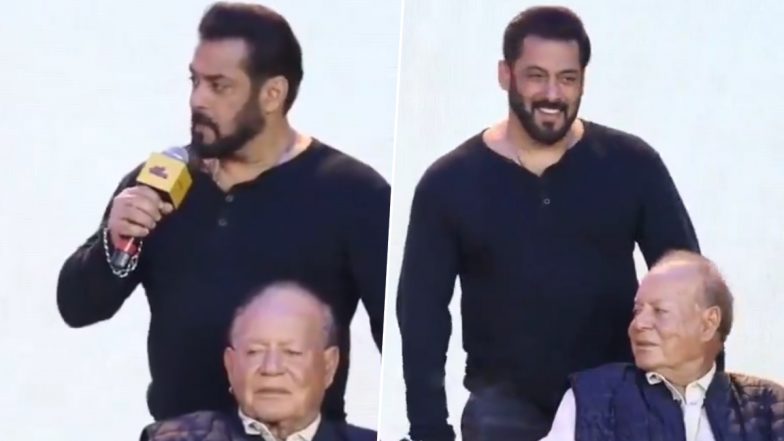 ‘Angry Young Men’ Trailer Launch: Salman Khan Gives Cute Twist to Salim-Javed Iconic ‘Deewar’ Dialogue, Says ‘Mere Paas Maa Hai, Wo Bhi Do’ (Watch Video)