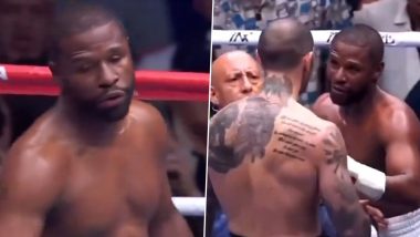 Floyd Mayweather Jr Demands Change of Referee During Exhibition Boxing Match Against John Gotti III in Mexico City (Watch Video)