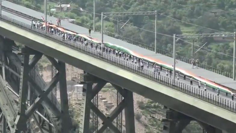 Independence Day 2024: Tiranga Rally With 750-Metre-Long Tricolour on World’s Highest Railway Bridge in Reasi