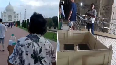 Agra: 2 Workers of Akhil Bharat Hindu Mahasabha Pour 'Gangajal' on Tomb Inside Taj Mahal, Arrested After Video Goes Viral