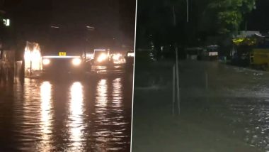 Delhi Rains: Several Parts of National Capital Witness Waterlogging and Traffic Congestion Following Heavy Downpour (Watch Videos)