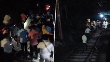 Maharashtra: Large Boulder Falls Between Asangaon and Adgaon on Kalyan-Kasara Section; Train Services Restored After Clearing of Debris, Says Central Railway