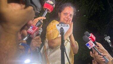 K Kavitha Walks out of Tihar Jail: BRS Leader Released From Prison Following Supreme Court’s Decision To Grant Her Bail in Delhi Excise Policy Case (Watch Video)