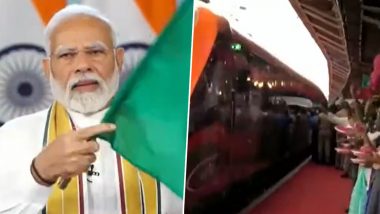 PM Narendra Modi Flags Off 3 Vande Bharat Express Trains via Video Conferencing To Enhance Connectivity (Watch Videos)