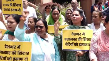 Kolkata Doctor Rape-Murder Case: AAP Women’s Wing Holds Protest at Rajghat in Delhi Demanding Justice for Deceased Medic