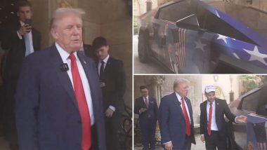 Donald Trump Gets Tesla Cybertruck With ‘Raised Fist Image’ As Gift From Kick Streamer Adin Ross (Watch Videos)