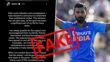 No KL Rahul Didn't Delete Instagram Story About his Retirement, Fake Screenshot Goes Viral