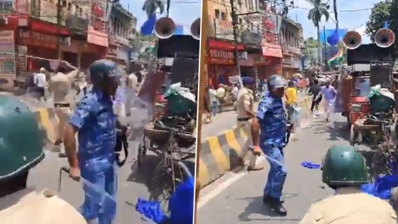 Bharat Bandh in Bihar: Cop Mistakenly Showers Lathi on SDM in Patna, Video Goes Viral