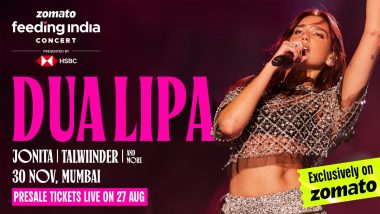 Zomato Feeding India Concert 2024: Deepinder Goyal Announces Global Pop Icon Dua Lipa As Lead Performer for ZFIC Event on November 30 in Mumbai; Check Event and Pre-Sale Ticket Details