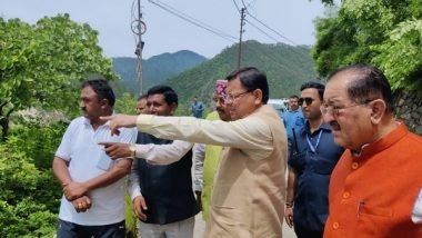 India News | Uttarakhand CM Dhami Inspects Disaster-hit Area at Jakhanyali in Tehri-Garhwal