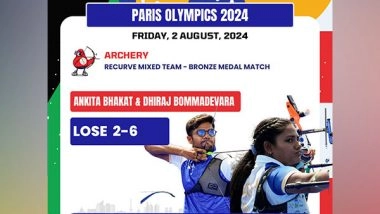 Sports News | India's Hunt for First Olympic Medal in Archery Continues After Ankita, Dhiraj Fall Short in Claiming Bronze