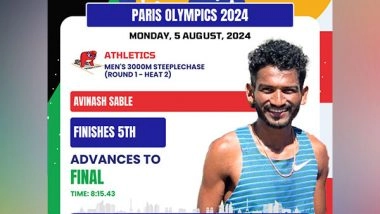 Sports News | Paris Olympics: India Athlete Avinash Sable Qualifies for Men's 3000m Steeplechase Final