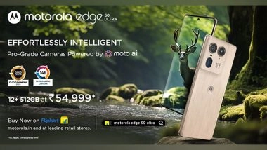 Business News | Motorola Edge50 Ultra Has the Best Camera Systems Among the Smartphones Under 60K Launched in India in 2024, According to DXOMARK