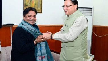 Entertainment News | Rajpal Yadav Meets Uttarakhand CM Pushkar Singh Dhami to Discuss Film Opportunities