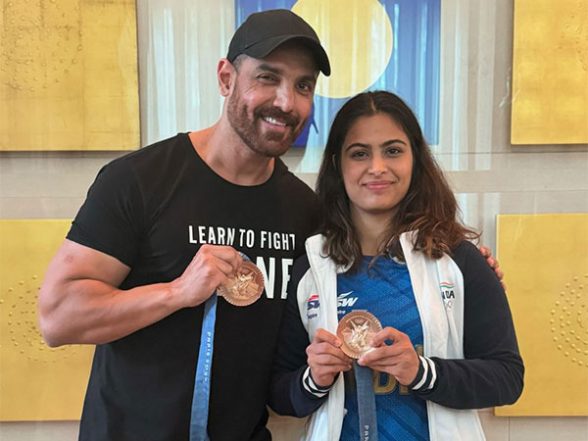 Entertainment News | 'She made India proud': John Abraham meets Olympic medallist Manu Bhaker