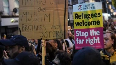 World News | Thousands Rally in Solidarity with Ethnic Minorities Amid Violent Anti-immigrant Riots in UK