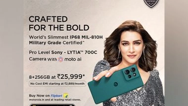 Business News | Motorola Edge 50: Ultra Slim Design Featuring Latest Military Standards MIL-STD-810H for Durability Goes on Sale at an Effective Price of 25,999*