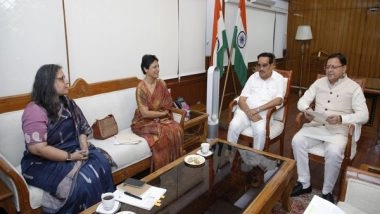 India News | Uttarakhand CM Meets Union Minister CR Patil, Apprises Him of Hydropower Projects in State