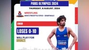 Sports News | Paris Olympics: India Wrestler Aman Sehrawat Set to Play for Bronze in Men's 57kg Event