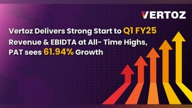 Business News | Vertoz Delivers Strong Start to Q1 FY25 Revenue and EBIDTA at All-Time Highs, PAT Sees 61.94 Per Cent Growth