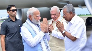India News | Kerala: PM Modi Arrives in Kannur, to Visit Landslide-affected Areas in Wayanad
