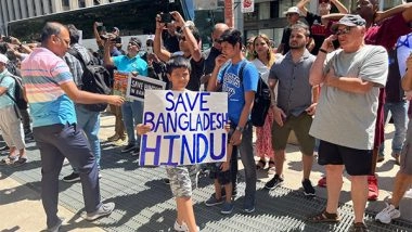 World News | Protests Erupt in Downtown Toronto over Violence Against Hindus in Bangladesh