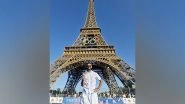Sports News | Stalwart Goalkeeper PR Sreejesh Poses with Olympic Bronze Medal in Front of Eiffel Tower