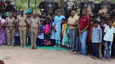 India News | Tamil Nadu: Elephant Rescue and Rehabilitation Centre Celebrates World Elephant Day at Trichy