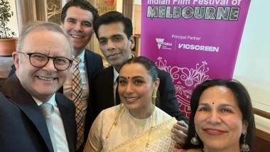 Entertainment News | Australian PM Anthony Albanese Takes Selfie with Rani Mukerji, Karan Johar