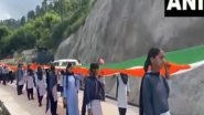 India News | J-K: 750-metre-long Tricolour Displayed on World's Highest Railway Bridge on Chenab River