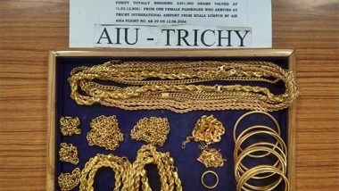 India News | Tamil Nadu: One Female Passenger Arrested, 2291 Grams of Gold Seized at Trichy Airport