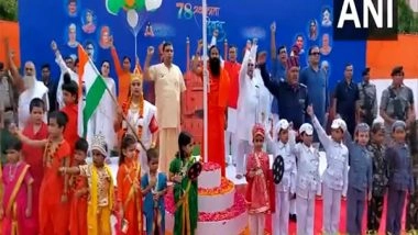 India News | Yoga Guru Baba Ramdev Hoists National Flag with Acharya Balakrishna in Haridwar