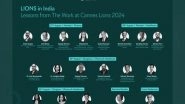 Business News | The Work from LIONS Announces Live Indian Showcase of Cannes Lions 2024 Winning Work from 27th to 30th August 2024