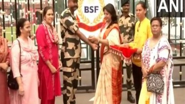 India News | Punjab: BSF Jawans Celebrate 'Raksha Bandhan' at Attari-Wagah Border