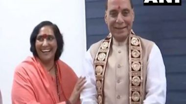 India News | Sadhvi Ritambhara Ties 'Rakhi' to Defence Minister Rajnath Singh