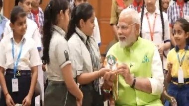 India News | Students Tie 'Ek Ped Maa Ke Naam' Theme-based Rakhi to PM Modi