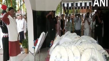 India News | MoS Sanjay Seth Pays Last Respects to Director General of ICG Rakesh Pal at Brar Square in Delhi