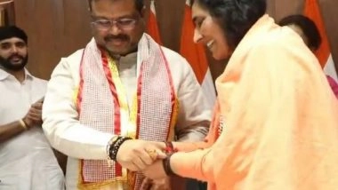 India News | Sadhvi Rithambara Ties 'Rakhi' to Union Minister Dharmendra Pradhan