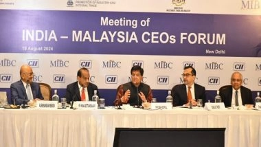 Business News | Piyush Goyal Invites Malaysian Businesses to Invest in India's Oil, Gas, and Electronics Sectors