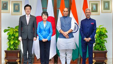 World News | At 2+2, India, Japan Ministers Laud Progress Made for Transfer of Unified Complex Radio Antenna, Related Technologies